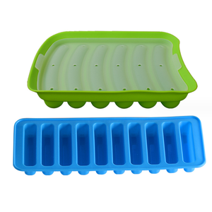 Dày Ice Kẹo Sô Cô La Thạch Bánh 10 Khoang Dải Dài <span class=keywords><strong>Silicone</strong></span> Hot Dog Xúc Xích Nhà Sản Xuất Ngón Tay Bánh Quy Khuôn Khuôn Nhựa - Product Image 5