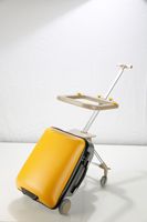 Valise à roulettes 2-en-1 pour enfants 20 pouces avec siège enfant, bagage de voyage, poussette bébé, chariot étudiant, boîte à jouets