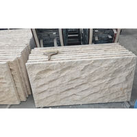 Pierre calcaire beige jaune chinoise à surface fendue, pierre blanche crème, carreaux muraux extérieurs, panneaux de revêtement, carreaux de pierre calcaire