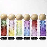 Flacons roll-on de luxe en verre cylindriques de 10 ml pour huiles essentielles et parfums, avec bouchon à vis coloré mat, rechargeables, pour sérum de soin de la peau