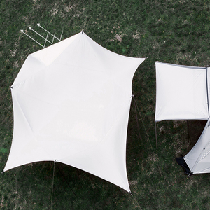 Ultralight Waterproof Square Outdoor Camping Sun Shade Shelter Portable Rain Fly Beach Rain <strong>Tarp</strong> Tent <strong>With</strong> <strong>Pole</strong> for Travel - Product Image 4