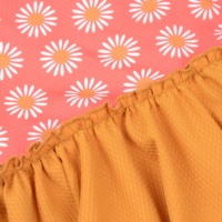 Maillot de bain une pièce pour bébé fille, imprimé marguerite, col halter, jupe tutu, couleur moutarde, maillot de bain de plage pour enfants