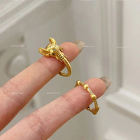 Bague trompe d'éléphant Bowei, style français, design de niche en cuivre brossé italien du milieu du siècle, bijoux