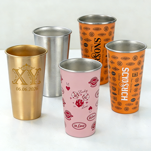 Gobelets en aluminium jetables de 300 ml (16 oz) pour boissons froides, avec logo personnalisé, recyclables, pour cocktails et fêtes, vente en gros - Product Image 1
