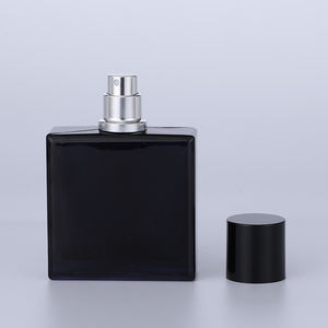 Fabricante 50ml 100mL botella de perfume de vidrio botella de vidrio de canal de perfume azul con tapa magnética negra para hombres - Product Image 4