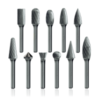 Jeu de fraises rotatives en carbure de tungstène, 10 pièces, tige de 3 mm, polies, double coupe, électriques, OEM
