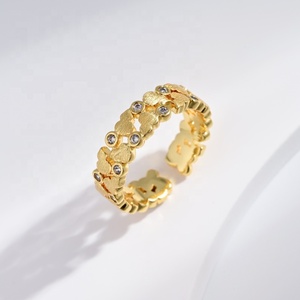 factory price plata 925 sterling <b>silver</b> woman fashion <b>ring</b> geometric open <b>adjustable</b> dainty 14k 18k gold plated <b>rings</b> for girls - Product Image 1