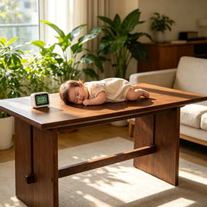 Table basse pour le salon, plateau en <span class=keywords><strong>bois</strong></span> massif, surface anti-rayures, structure robuste, meubles de loisirs pour <span class=keywords><strong>l</strong></span>'espace de détente familial - Product Image 4
