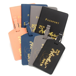 Logo personalizzato RFID protetto antifurto moda pelle PU copertina del passaporto del bagaglio etichetta della <span class=keywords><strong>valigia</strong></span> porta passaporto del portafoglio di viaggio - Product Image 1