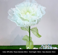Fleur géante en soie électrique à LED, ouverture et fermeture automatiques, fleur en organza autoportante, décoration pour mariage, maison, centre commercial