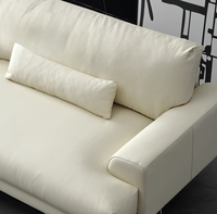 Juego de Sofás Chesterfield de Cuero Genuino Estilo Moderno Francés, Totalmente Blanco, Importado, de Alta Gama, Piel de Vacuno de Primera Calidad, para Hotel o Escuela