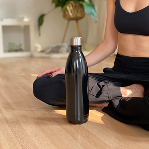 Black Stainless Steel Vacuum Tumbler Insulated Water Bottle Portable Straight <b>Cup</b> for Travel Gym Outdoor - Product Image 6