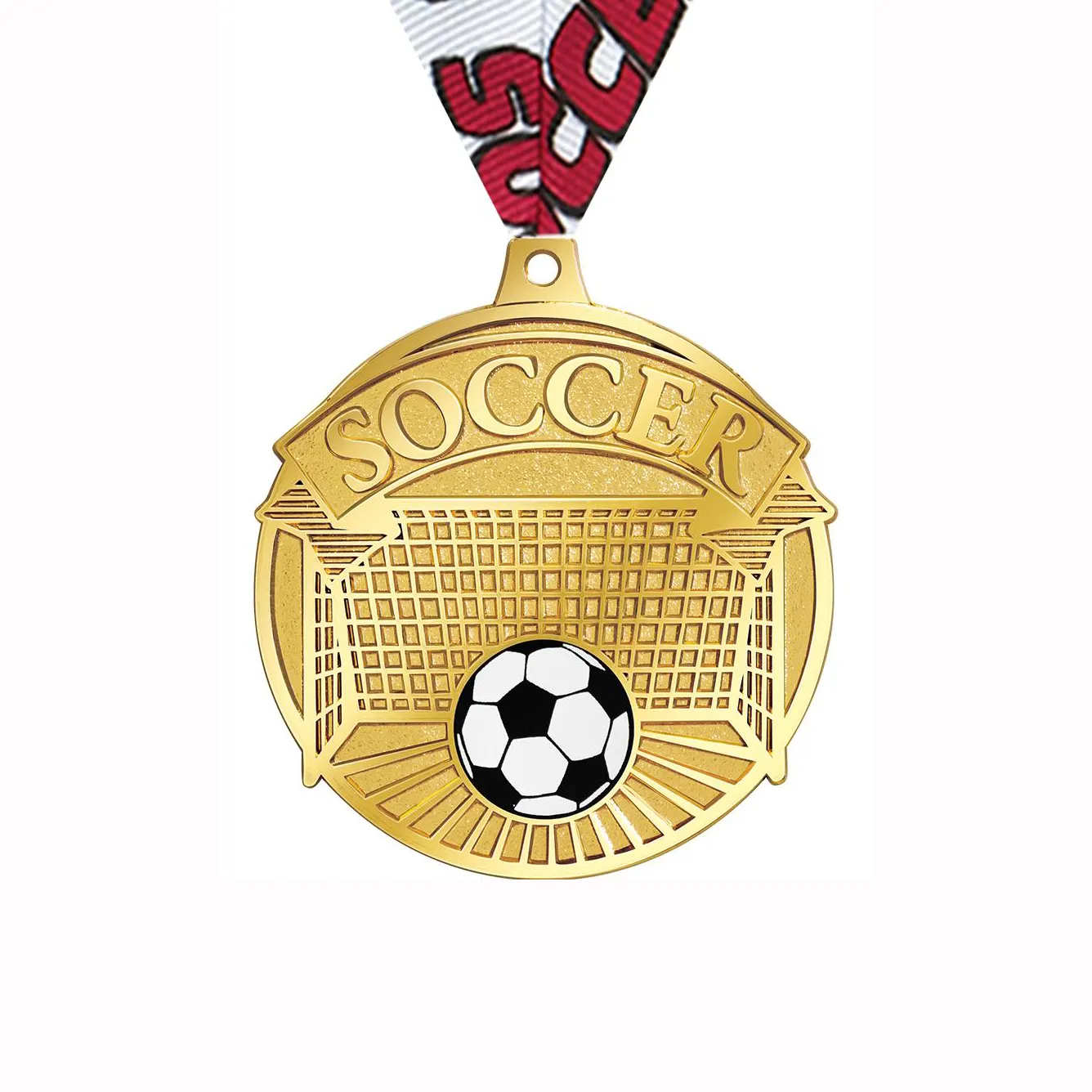 Noble Metal Zinc Alloy Wholesale Outdoor Sports Soccer Game Custom Inserts Souvenir Blank Medal