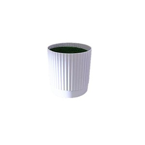 Maceta de Plástico con Rayas Verticales de 7.5cm de Alto, Blanca, para Uso en Exteriores y en Interiores - Product Image 5