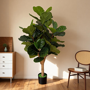 Decoración y Suministros para Bodas, Árbol Artificial de Ficus Lyrata, Árbol Sintético de Plástico, Decoración Interior y Exterior, Regalos para Fiestas y Graduaciones - Product Image 4