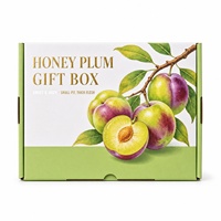 Honingpruimen cadeaudoos op maat bedrukt kraft verzenddoosje fris geelgroen kartonnen fruitverpakking groothandel