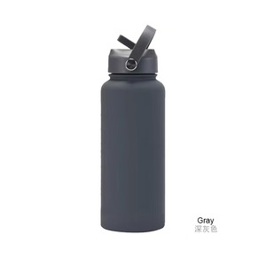 Large Capacity Wide Mouth Vacuum Insulated Water <b>Bottle</b> Stainless Steel Sports Straw Cup with Portable Handle Wholesale - Product Image 4