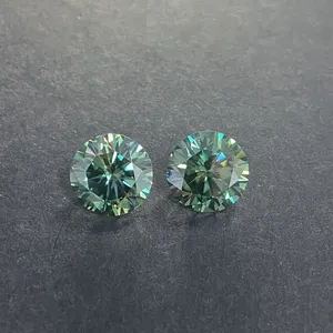 1-5 캐럿 빅 사이즈 연구실 느슨한 moissanite 다이아몬드 최고의 판매 제품 라운드 모양의 녹색 moissanite 가격