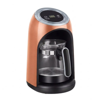 Cafetière turque avec écran tactile numérique, pot à café en acier inoxydable et verre, système d'alerte sonore pour café et lait, 300/500ML