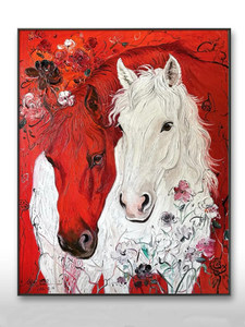 Nuovo Quadro Decorativo Cinese 2026 con <span class=keywords><strong>Cavallo</strong></span>, Dipinto Artistico da Ingresso, Cornice in Legno e Lega <span class=keywords><strong>di</strong></span> Alluminio, Finitura Opaca - Product Image 5