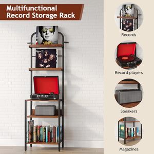 <span class=keywords><strong>Meuble</strong></span> de rangement moderne à 5 niveaux pour disques vinyles avec supports pour <span class=keywords><strong>CD</strong></span>, table d'appoint pour salon, mobilier de maison - Product Image 4