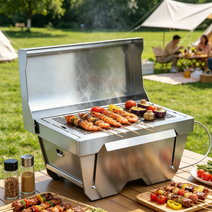 Parrillas Esenciales para <span class=keywords><strong>Camping</strong></span>, Parrillas para Barbacoa Plegables, Ahumador de <span class=keywords><strong>Barril</strong></span>, Ahumador de Carne - Product Image 1