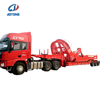 Semi-remorque surbaissée de 60 tonnes avec suspension cantilever, deux lignes, quatre essieux, en fer, pour camions