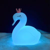 Veilleuse en silicone en forme de petit cygne rechargeable pour bébés, LED USB avec lumière blanche chaude, design mignon et kawaii, intensité réglable