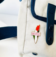 Pendentif délicat carte de Palestine, badge, épingle, broche drapeau palestinien en acier inoxydable plaqué or 18 carats