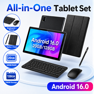 Tablette PC Android 16 <span class=keywords><strong>de</strong></span> 10,1 pouces, 20 Go + 128 Go, Octa Core, 6000 mAh, Wi-Fi 5G, <span class=keywords><strong>Netflix</strong></span>, tablettes pour les affaires et l'éducation avec étui clavier - Product Image 1