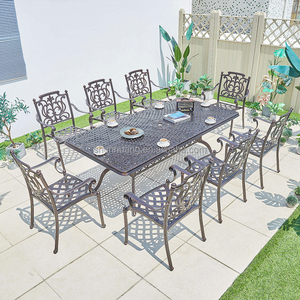 Coswall — <span class=keywords><strong>ensemble</strong></span> <span class=keywords><strong>de</strong></span> salle à manger pour 8 places, chaise à manger et <span class=keywords><strong>table</strong></span>, meubles <span class=keywords><strong>de</strong></span> <span class=keywords><strong>jardin</strong></span>, en aluminium moulé - Product Image 1