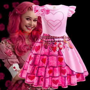 Costume de princesse pour filles MS Kids Descendants, fête d'Halloween, cosplay, Descendant 4, le lever du pouvoir de Red, robe de costume - Product Image 1