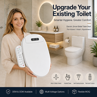 Siège de toilette bidet électrique allongé chauffant avec séchoir à air chaud, jet oscillant pulsé pour un lavage continu à l'eau chaude, en matériau ABS