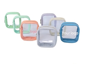 กระเป๋าเครื่องสำอางใสแบบพกพาสำหรับผู้หญิง ฤดูร้อน เป็นมิตรกับสิ่งแวดล้อม ขนาดใหญ่ จุของได้เยอะ กันน้ำ ผลิตจาก PVC ไนลอน รับผลิตตามแบบ - Product Image 2