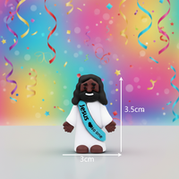 Mini-statues religieuses de Jésus en PVC, design noir, pour évangélisation en église, récompenses pour l'école du dimanche, souvenirs de baptême, 10 couleurs, mini Jésus noir