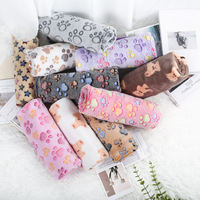 Couverture pour animaux de compagnie en polaire corail double face, couverture douce en flanelle pour chien et chat avec imprimé animal mignon, accessoires de lit pour animaux de compagnie confortables et chauds