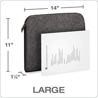 Tailles personnalisées d'usine Sac de pochette à fermeture éclair en feutre gris anthracite pour les fournitures de bureau scolaires et le stockage quotidien des essentiels