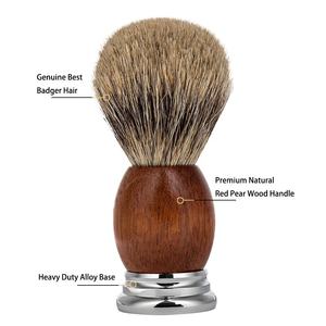 Luxus Holzgriff und Silver tip mit Dachs borsten Rasierpinsel Herren pflege Bart Rasierpinsel - Product Image 6