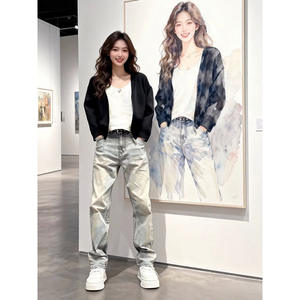 Pantalon en jean délavé dégradé vintage pour homme, <span class=keywords><strong>coupe</strong></span> asymétrique, jambe large évasée, style streetwear décontracté, avec option doublure polaire - Product Image 4