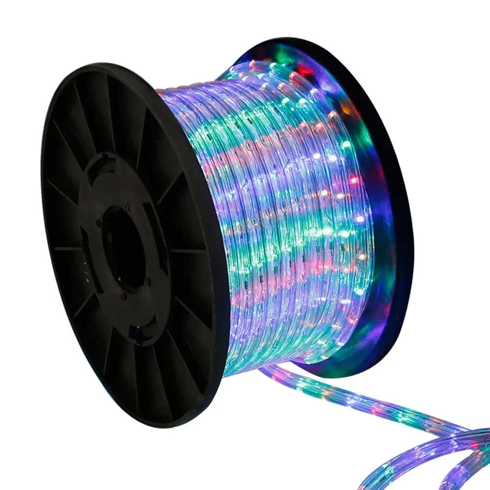 110V 220V Waterproof Led strip light 360degree Round two Wire Multiple Color Christmas LED Rope Light/LED Strip Light