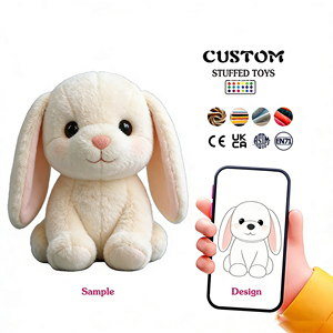 Bambola Personalizzata a Forma di Coniglietto in Peluche Bianco, Tessuto Morbido e Delicato sulla Pelle, Imbottito in Cotone PP, Personalizza la Tua Bambola di Peluche - Product Image 1