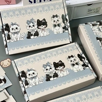 Boîte d'expédition personnalisable Lolita en dentelle, motif chat et chien de dessin animé, imprimé animalier, matériaux recyclés, écologique, pour cartes photo