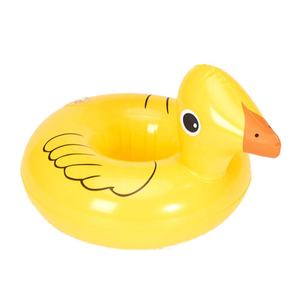 All'ingrosso flottante per piscina portabicchieri in PVC gonfiabile giallo anatra porta bevande per la festa di nuoto - Product Image 3