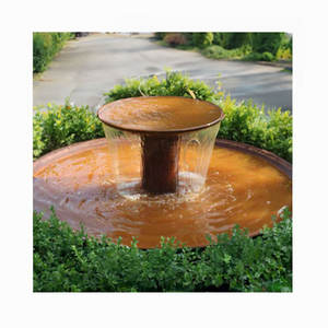 Op maat gemaakte moderne buitenfontein van roestig cortenstaal, waterpartij voor de tuin - Product Image 5