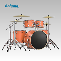Batterie de percussions Jazz en bois avec cerceau réglable, double couche, 5 fûts, 2/3/4 cymbales, en érable et PVC, pour débutants, entraînement et usage professionnel