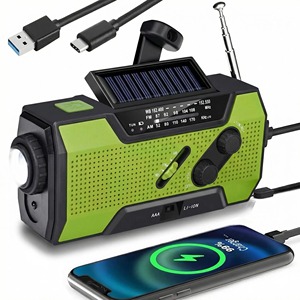 <span class=keywords><strong>Radio</strong></span> d'urgence portable <span class=keywords><strong>USA</strong></span>, 2000mAh, solaire, dynamo, lampe torche, horloge, DAB AM/FM, alerte météo NOAA - Product Image 1