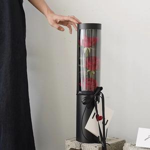 Kalp-çırpınan çevre dostu tek kök gül buketi hediye kutusu ile taze çiçek ambalaj karton yapılmış - Product Image 1