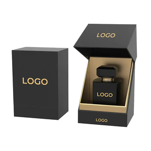 Sang trọng tùy chỉnh nước hoa Bao bì hộp lật Top đen cứng nhắc Hộp quà tặng - Product Image 1