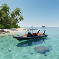 Bateau gonflable côtelé de luxe avec toilettes, 28 pieds, coque en aluminium 860