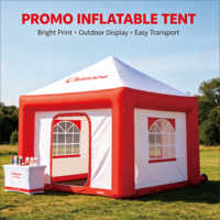 Tente gonflable professionnelle à double couche, tissu imperméable, structure résistante au vent quatre saisons, installation facile, système de pompe à air